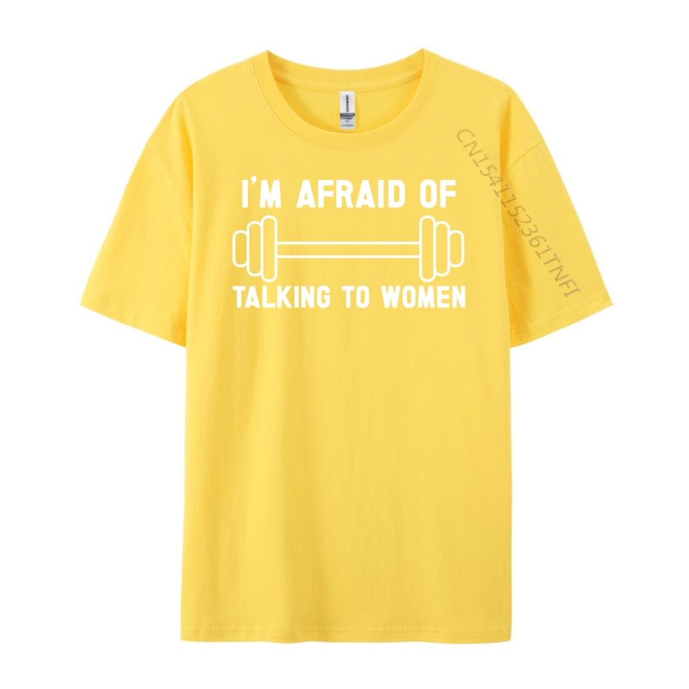 I M Afraid Of Talking To Workout And Gym Plus Size Men Clothing Printed TShirt Graphic Cotton Streetwear Short Sleeve