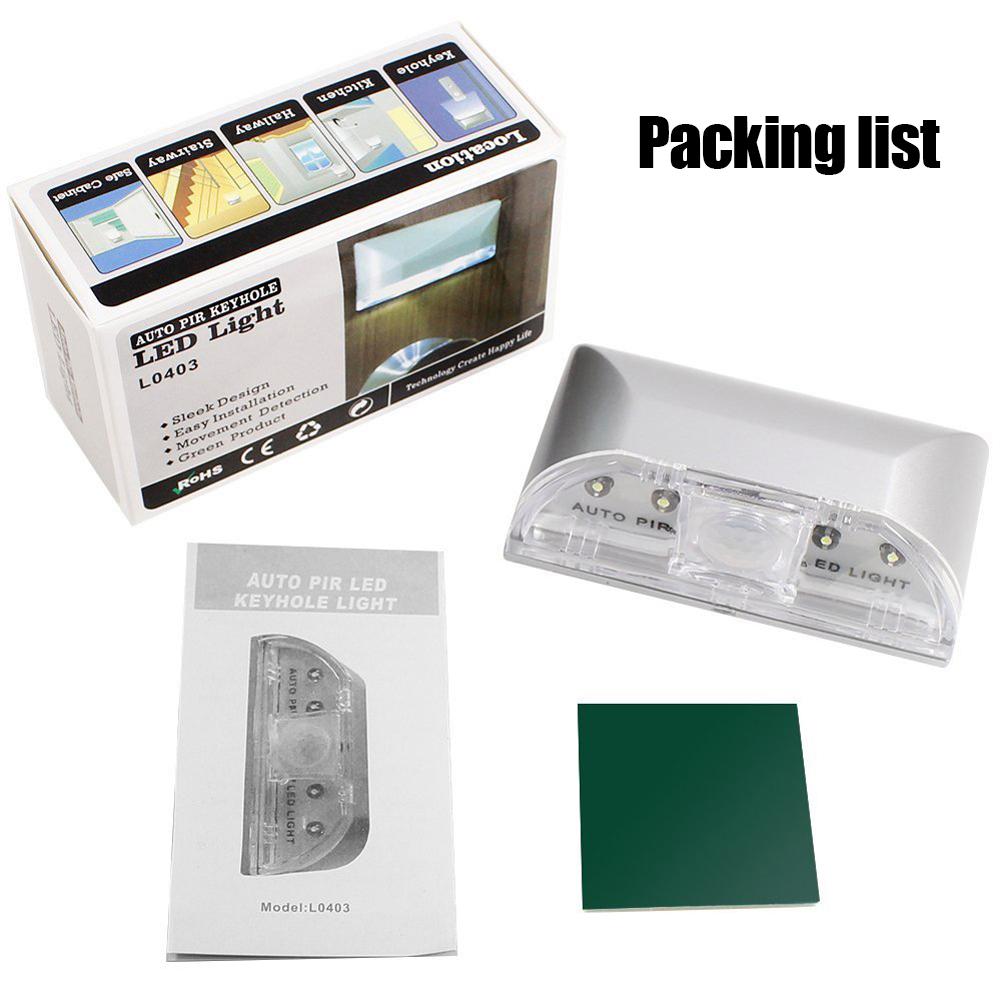 D5 Home Infrared PIR Keyhole Light Auto ON/OFF Detector Door Lock Light Wireless Night Lamp Stairs Warehouse Cupboard Wardrobe