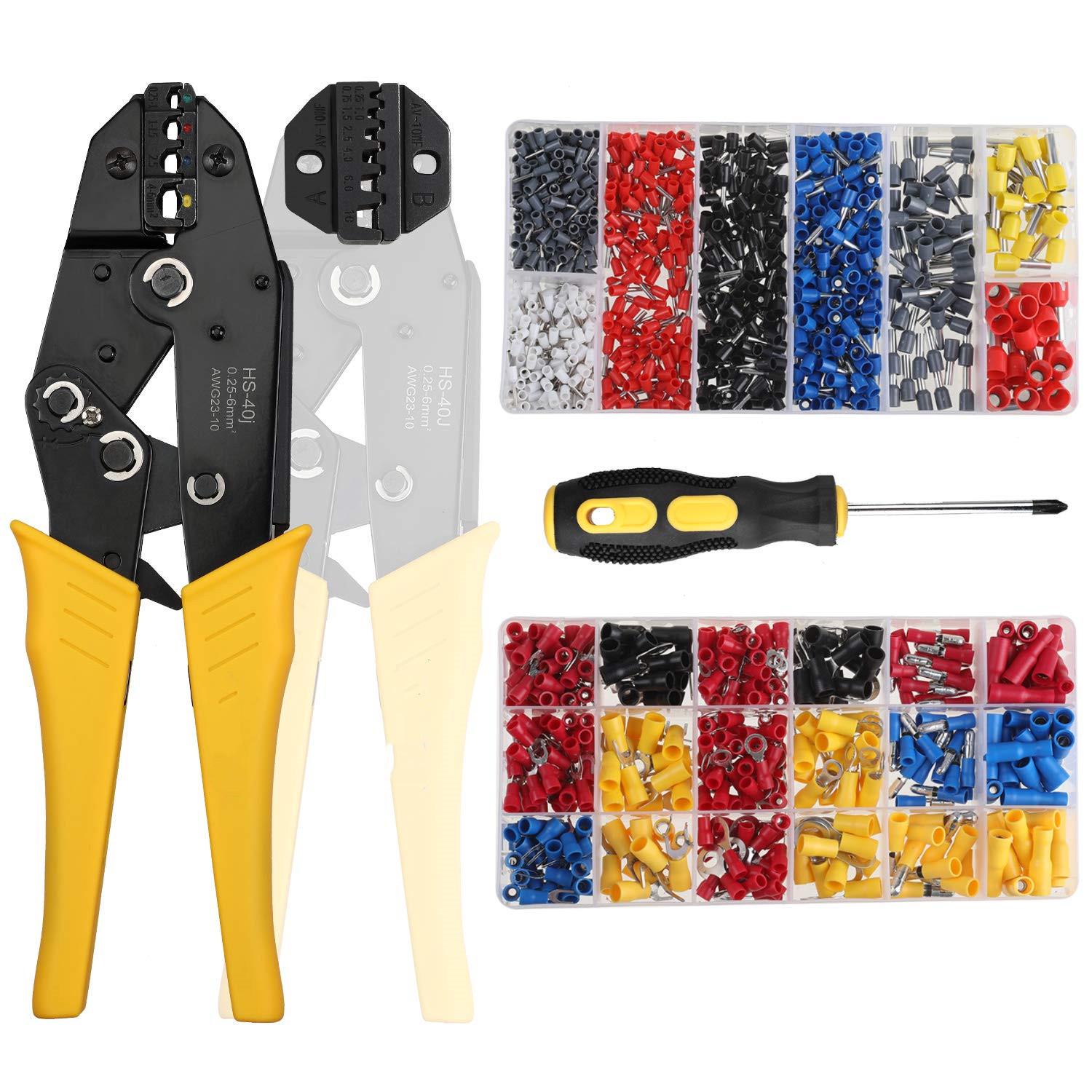 Multifunctional Crimping Pliers Set - Five-Piece for Pre-insulated Terminals