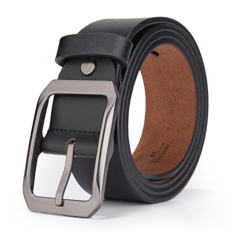 Retro Men'S Leather Casual Pin Buckle Cowhide Belt Simple E-Commerce Belt Belt Men'S Casual Versatile Belt