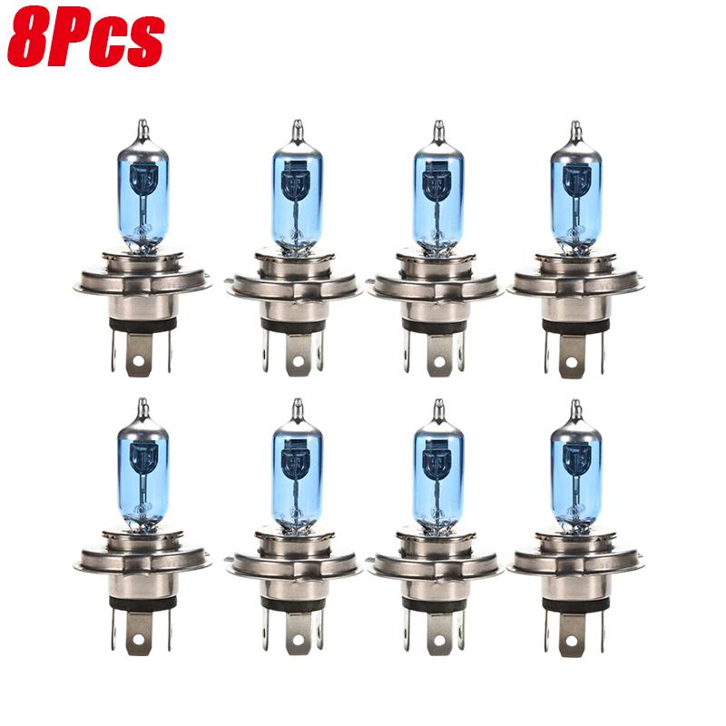 10Pcs H4 Car Headlight Super Bright White Fog Lights Halogen Bulb 100W 12V High Power Car Parking Headlight Lamp Car Accessories