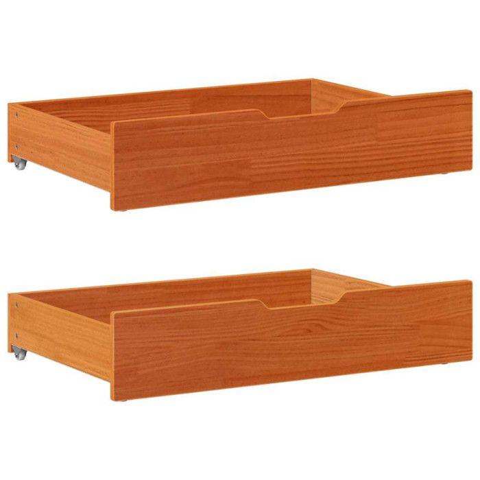 Under-bed Drawers 2 Pcs Wax Brown 85x55x16 Cm Solid Pine