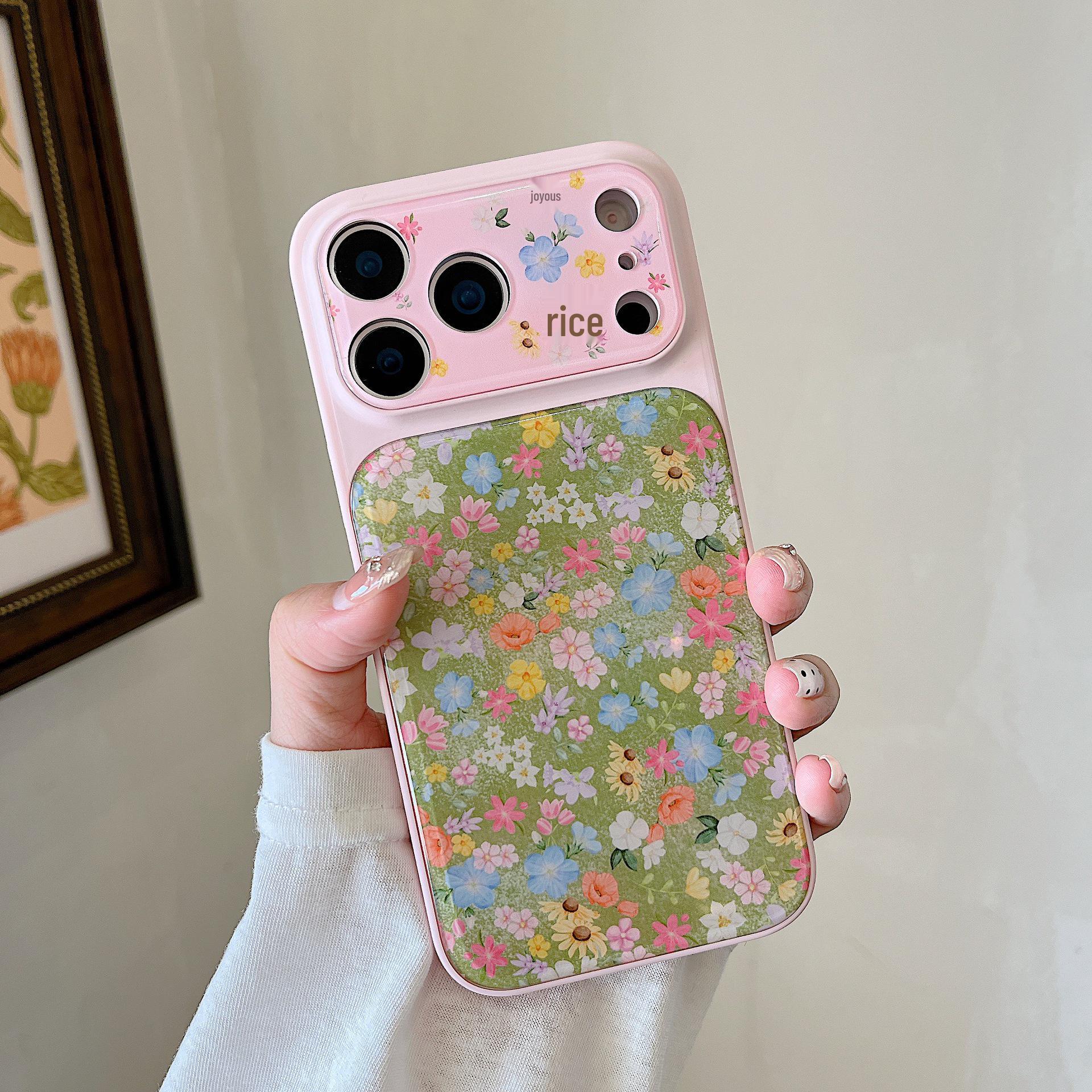 

Pink Floral Pattern Drop-Proof Phone Case for iPhone 13/14/15/16/17 Pro Max, Female Edition. 14 Pro Max