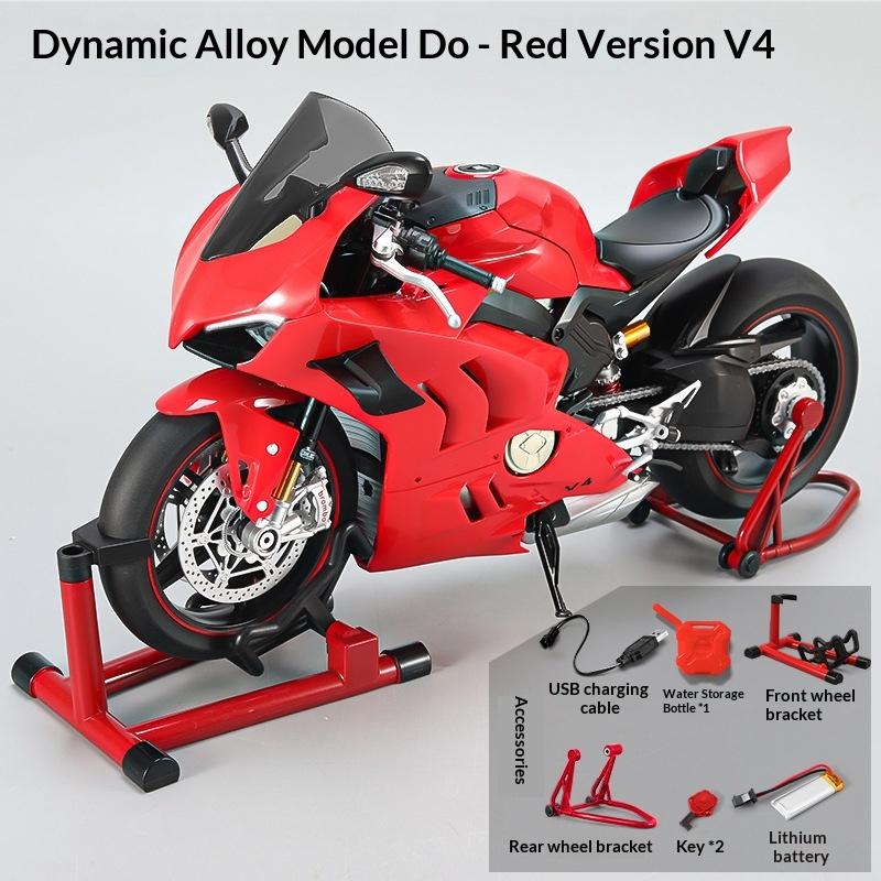 2026 New XLG 1:7 Ducati Panigale V4S Motorcycle Model - Alloy Die-Cast with Smoke Effect & Light/Sound Official Licensed Collector‘s Gift DieCast