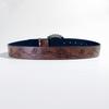 Brown Embossed Waist Belt Oval Turquoise Buckle Dress Waistband  Niche Accessories