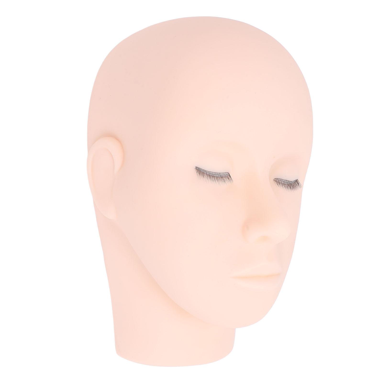 

Манекен головы для наращивания ресниц с 3 слоями ресниц Манекен для тренировок по наращиванию ресниц Плоская голова Кукольное лицо Голова для