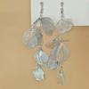 Fashion Long Tassel Petal Drop Earrings for Women Luxury Metal Crystal Hollow Flower Temperament Earrings Wedding Zircon Gifts