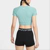 New Nike Pro Women's Dri FIT Short Sleeve Cropped Graphic Top HV3674-017