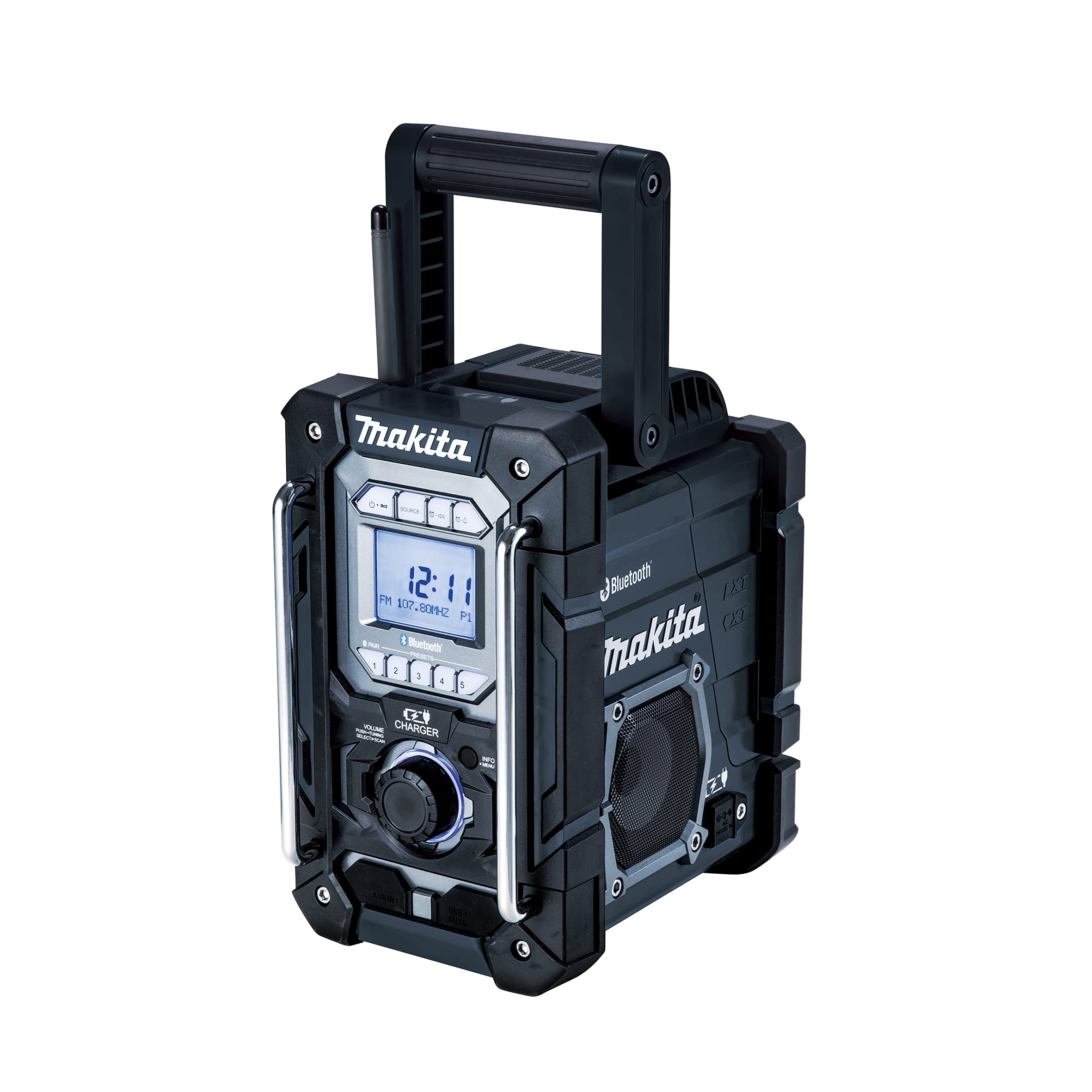 

Makita Rechargeable Radio with Charging Function Main Unit and Charger Sold Separately MR300B (Black) Only/Battery чорний
