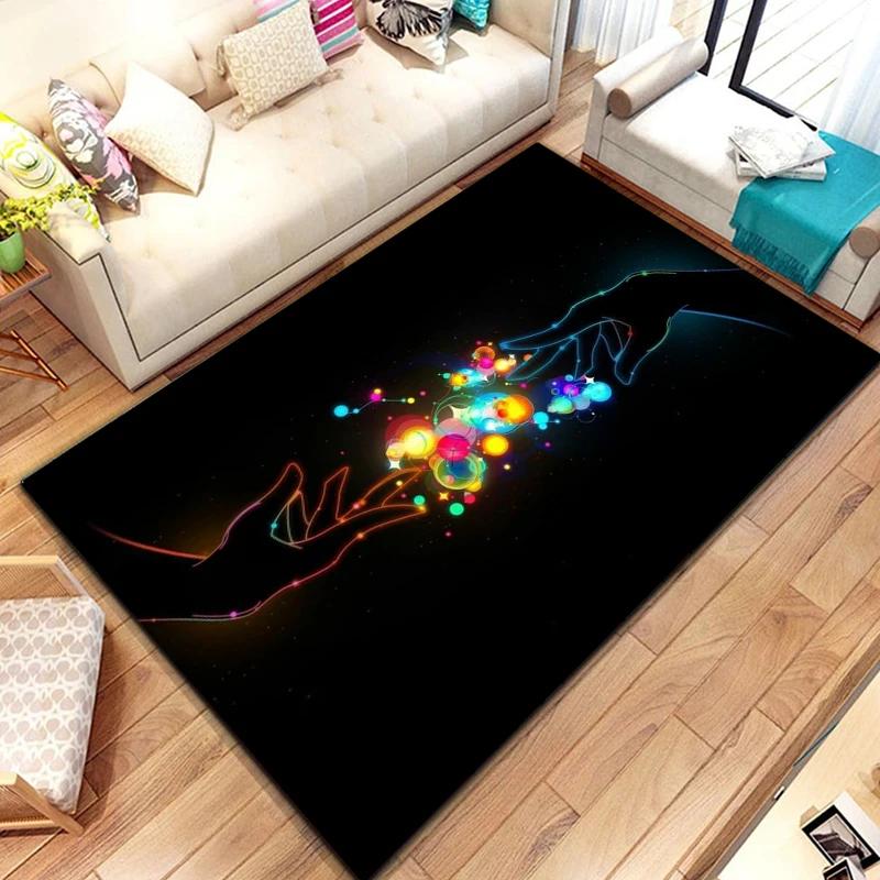 New To Rainbow 7 Chakra Mandala Bohemia Area Rug,Carpet for Living Room Bedroom Sofa Doormat Decor,Yoga Soft Non-slip Floor Mat