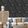 Wallpaper School Supplies Graphite and Gray for Living Room and Bedroom 50x1000