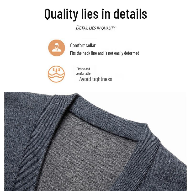 Herren V-Ausschnitt Plüsch Strick Cardigan
