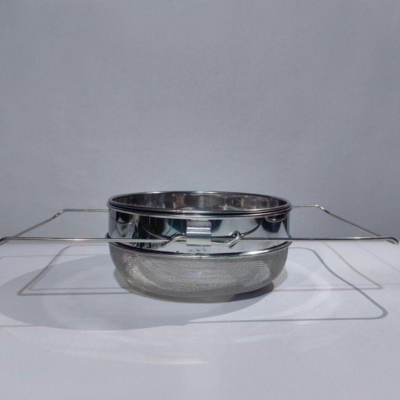304 Stainless Steel Multi-Functional Honey Filter Mesh Sieve, Ultra-Fine Double Layer, Adjustable for Impurities Extraction.
