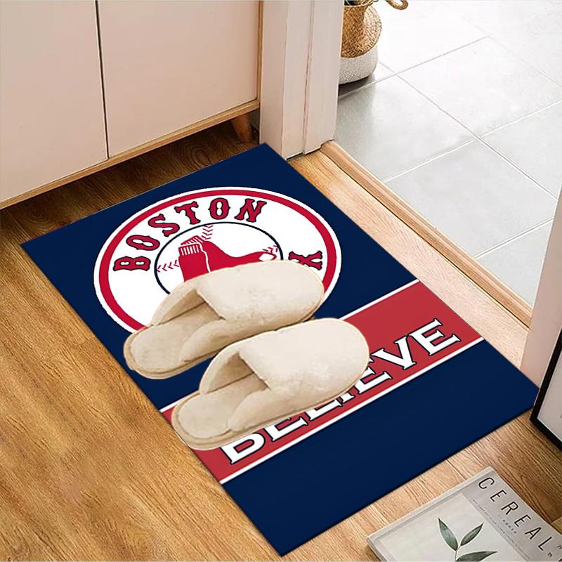Boston Sox Hockey Floor Mat for Living Room, Game Rooms, Office, Bedroom, Office Floor Mat Playful Design, Christmas Fan Gifts