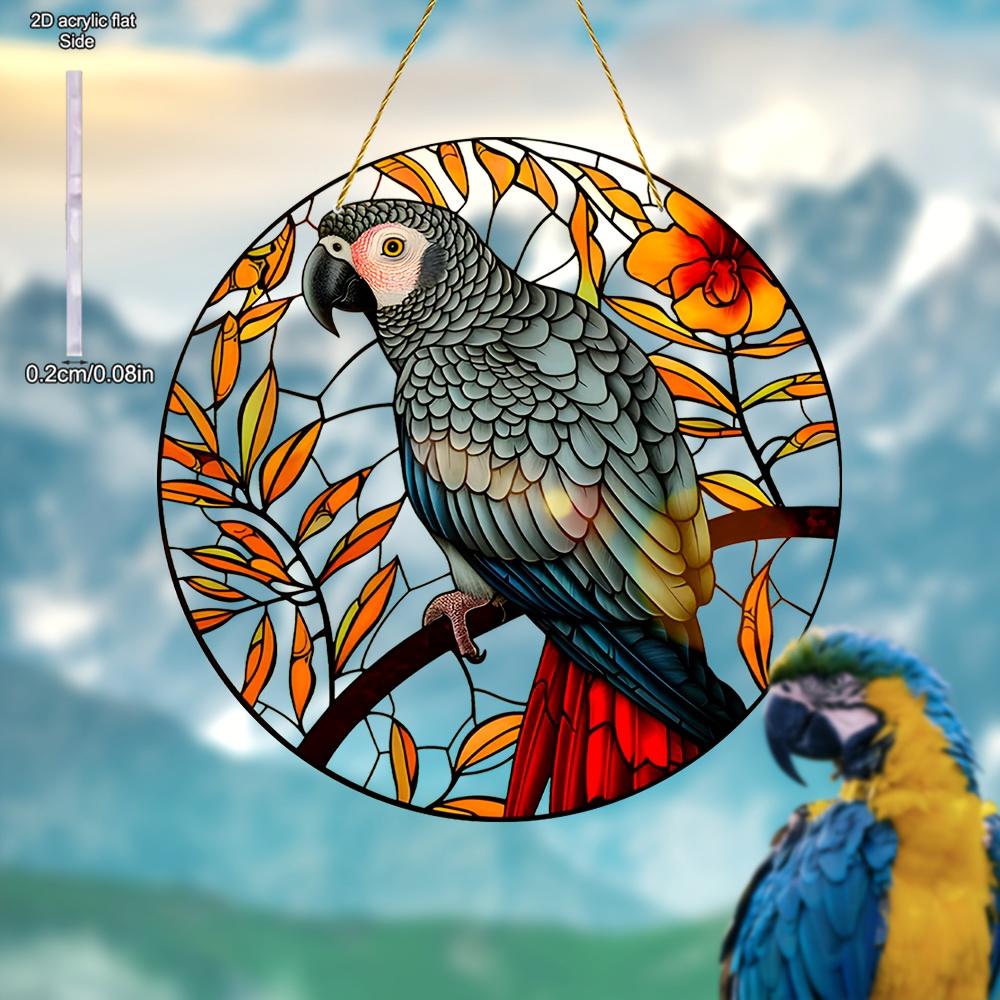 Red Tail Eagle Sunshine Catcher, Stained Glass Style, Animal Theme, Nurseries, Vintage Home Decor Wall for Bar Kitchen, Restaurant Shop Wall Decor, C