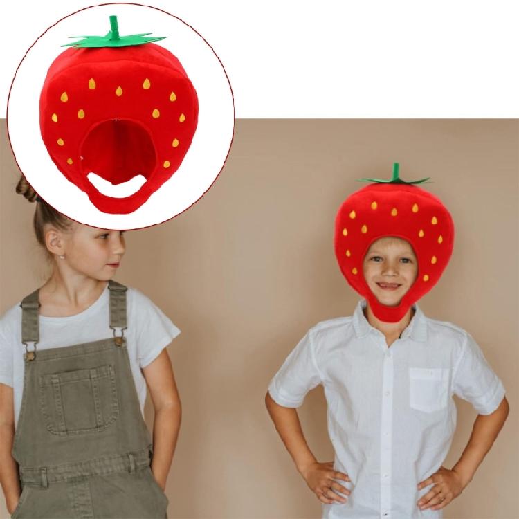 Plush Strawberry Hat Red Strawberry Hat  Funny Strawberry Caps Halloween Performances Photo Props for Women Men Gifts