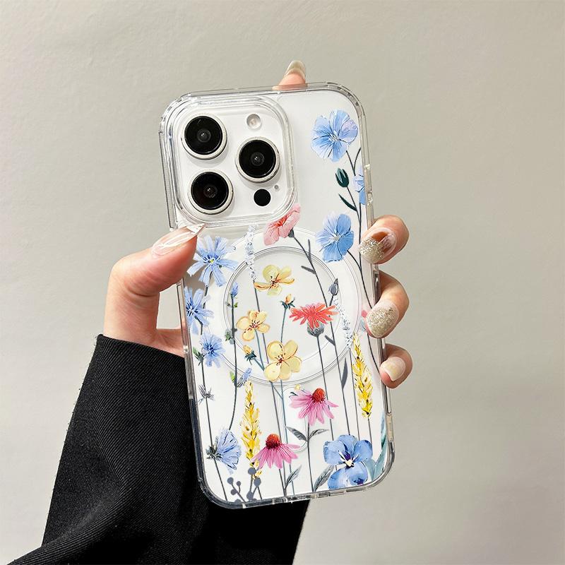 Boho Floral Bouquet Magnetic Case for Samsung Galaxy S26 S25 Edge S24 S23 Ultra Plus FE A57 A56 A55 A54 A36 A35 A17 A16 Cover