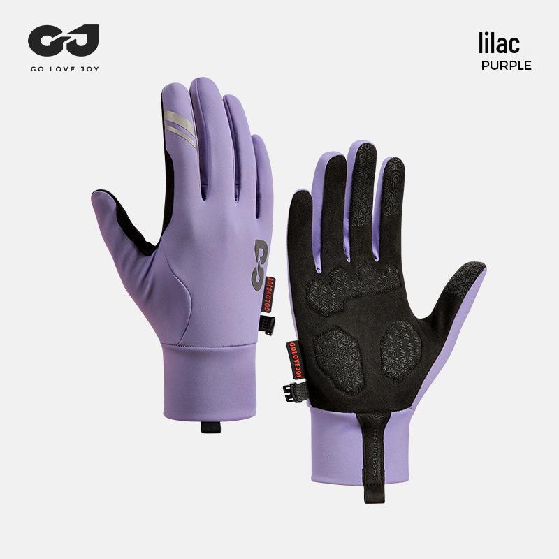 Touchscreen Non-Slip Full Finger Cycling Gloves for Men & Women - Warm, Velvet-Lined for Autumn/Winter, Ideal for Road & Mountain Biking