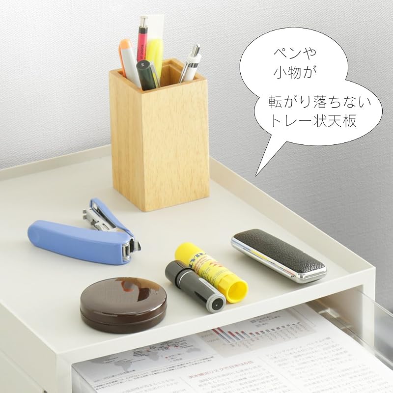 [3 Shallow Drawers + 1 Deep Drawer] Iris Ohyama Letter Case A4 with Index Stickers, Drawer Document Case, Desktop, Stackable, Plastic Letterbox,