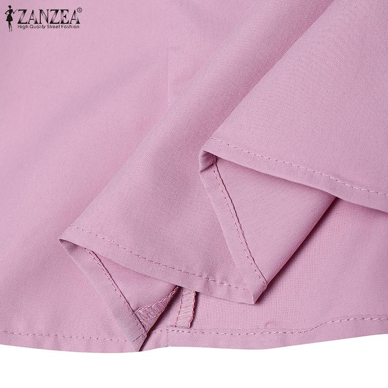 ZANZEA Damen Freizeitbluse mit Spitzen-Patchwork, 3/4-Ärmeln und lockerem Schnitt