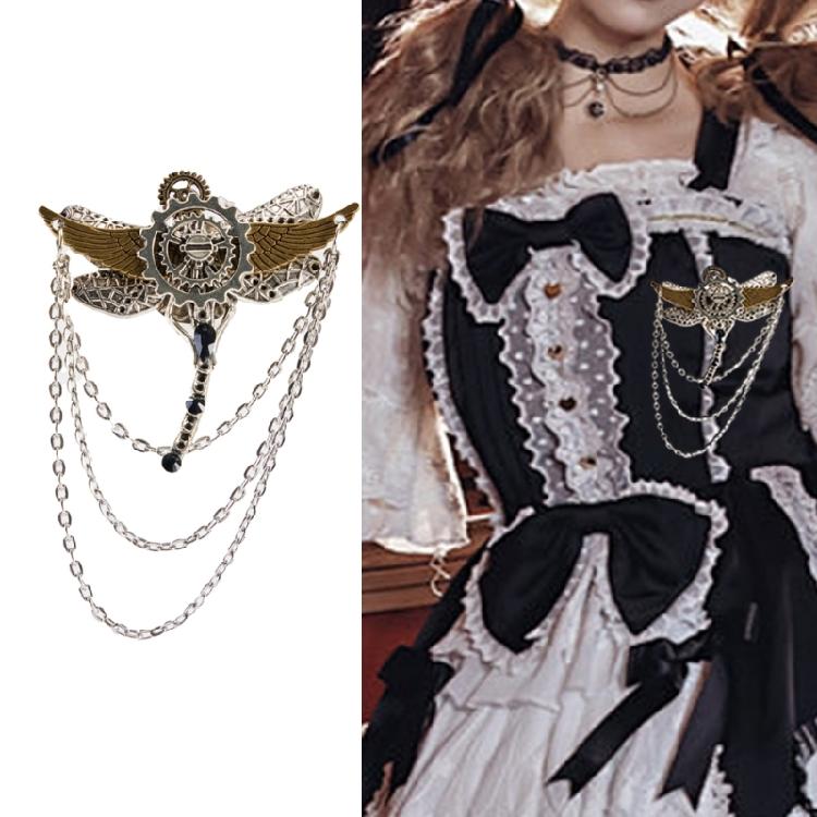 Wing Gear Hair Clip Brooch Clip Steampunk Hat Pin Decorative Corsage Pin