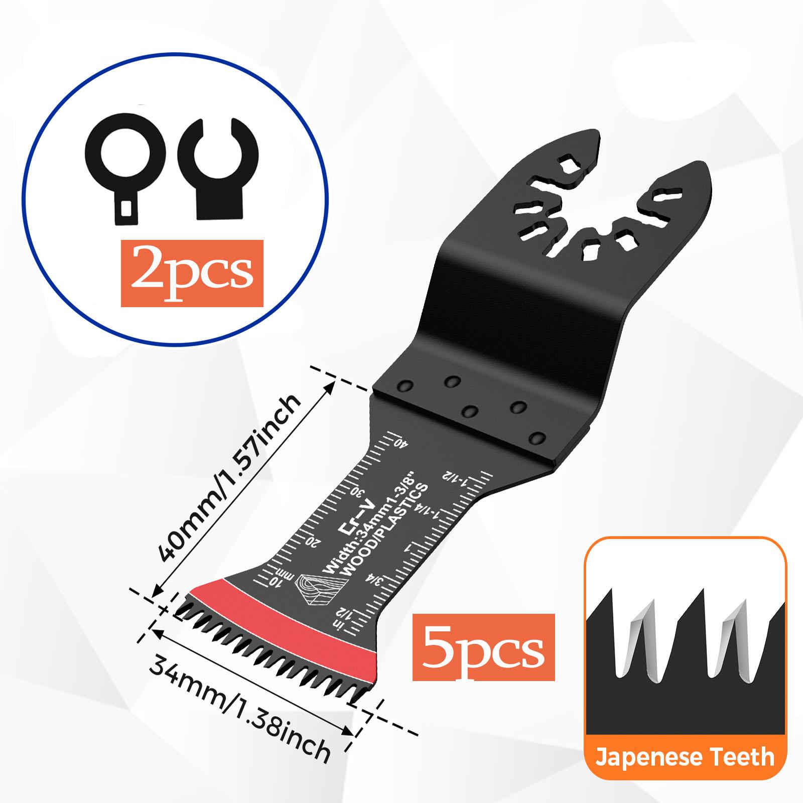 

5 to 12Pcs Oscillating Saw Blades Set Japanese Tooth Professional Multitool Blades Arc Edge Cutting for Wood Plastic Cutting