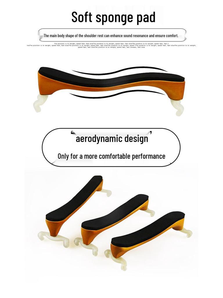 Petz Adjustable Solid Wood Violin Shoulder Rest for Sizes 1/2-4/4