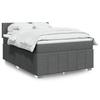 VidaXL Slat Bed Base with Mattress Dark Grey 140x200cm Fabric 3287085