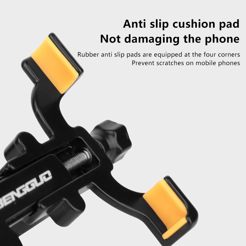 Bicycle Phone Holder Aluminium Alloy Mobile Phone Stand 360 Degrees Rotating Adjustable Handlebar Bracket