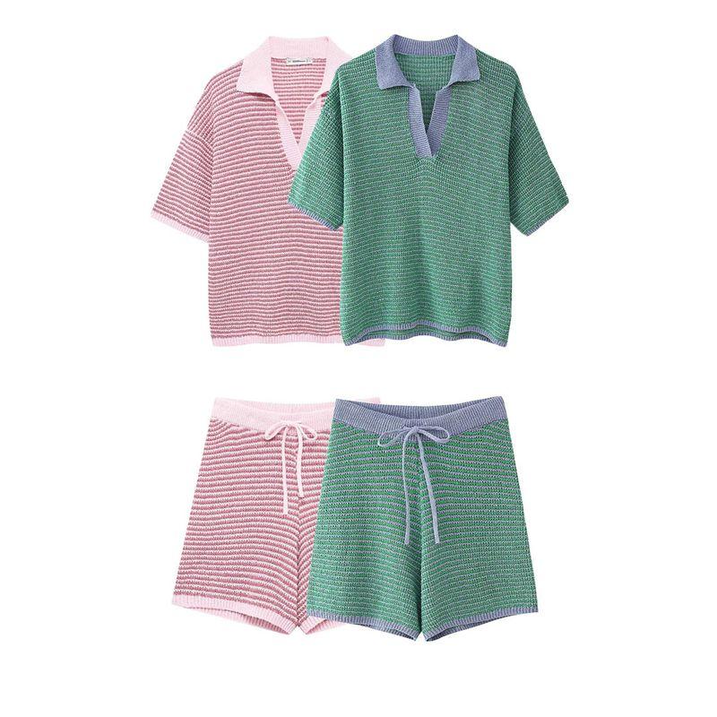 Kaslead New Arrival Women's Clothing Fashion Style Fashion Knit Top Casual Shorts 6427041 6427042