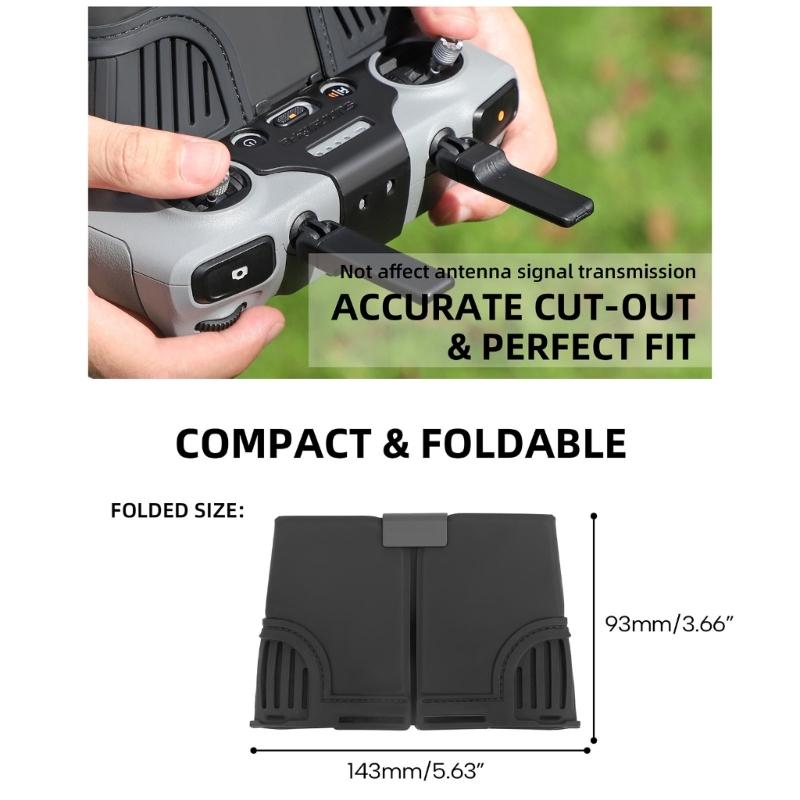 Silicone Sun Hood Sun Block for Air 3 RC2 Remote Control Protector Anti Glare Sunshade