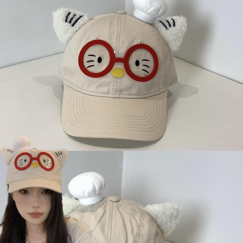 Korean Version of the New Parent-child Cartoon Bear Letter Soft Brim Cap Spring and Autumn Shopping Travel New Baseball Cap