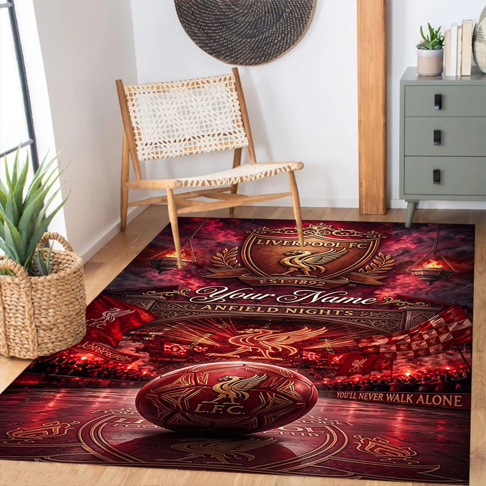 Liverpool Team Customized Name Carpet Design For Entryway Balcony Outdoor Bedrooms Antislip Rug Anime Office Decor