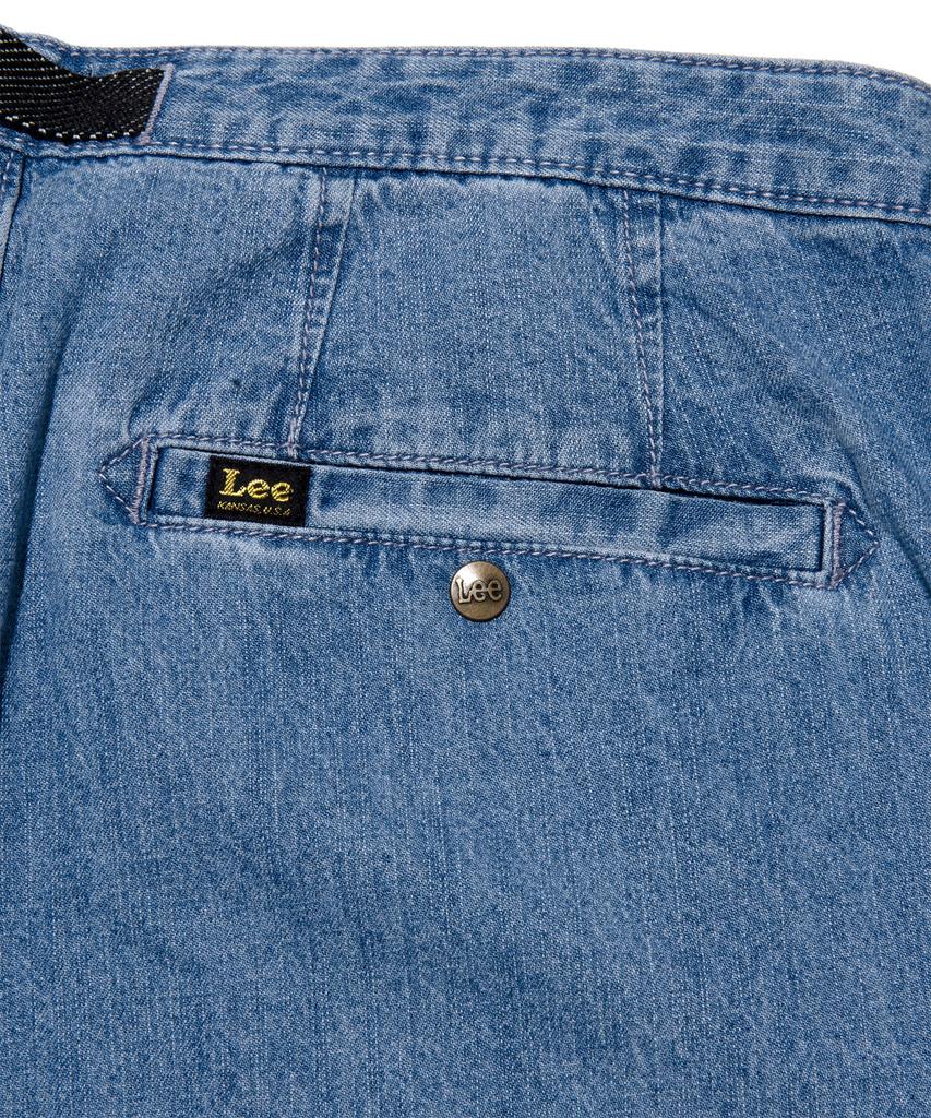LEE Men Webbing Belt Linen Denim Pants Indigo Light