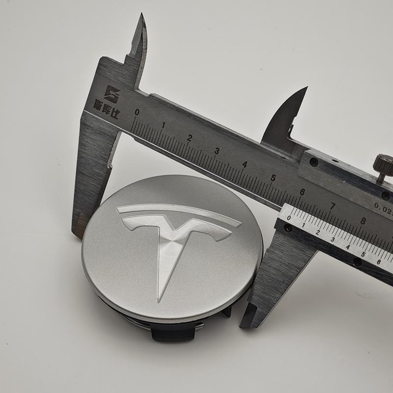 ANC1 4pcs/set 56mm Matte Silver Original Car Wheel Center Caps Emblem Rims Hub Cover Logo Badge For Tesla Model 3 Y X S Accessories