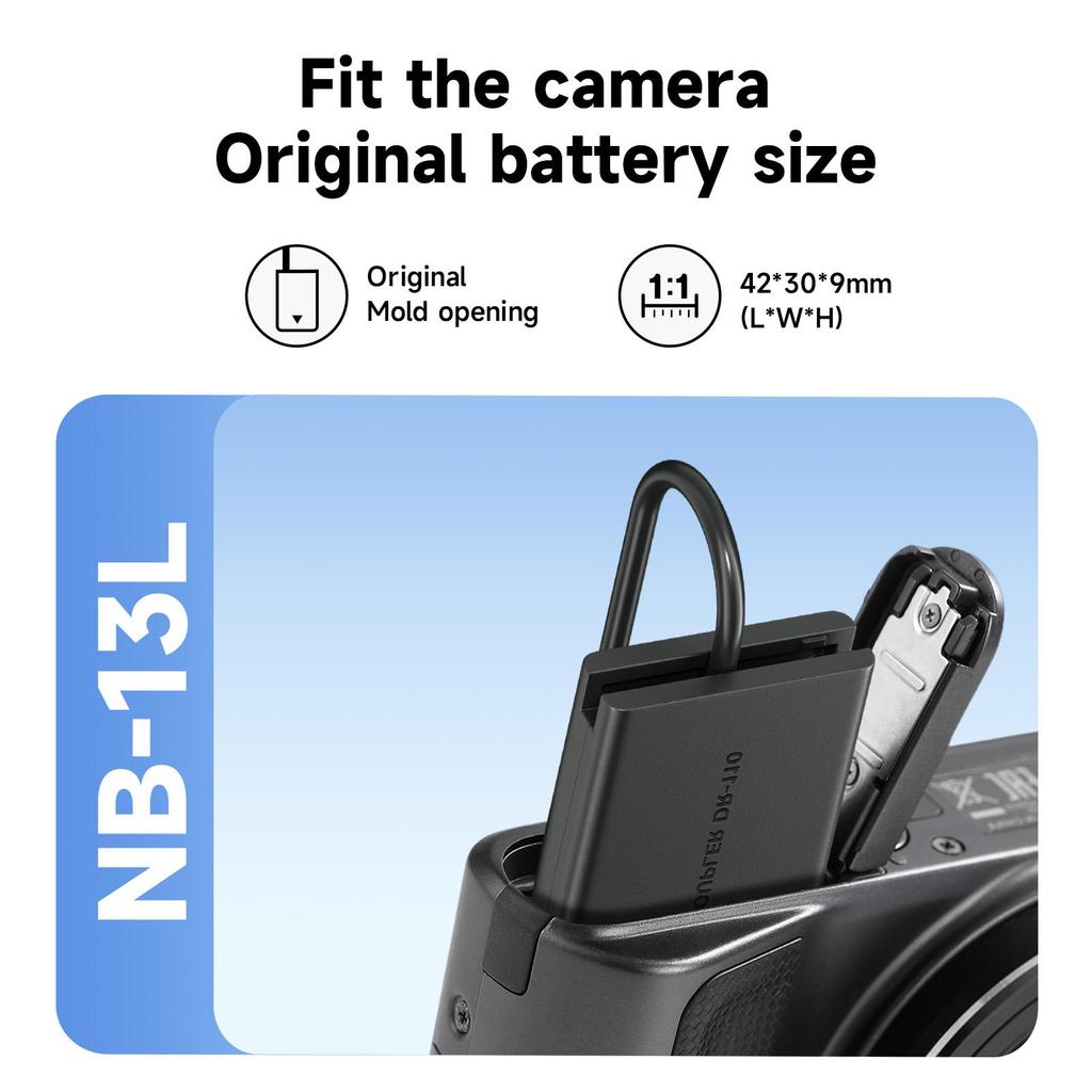 Batterie factice NB-13L pour Canon PowerShot G5X G7X G9X G7X Mark ll G9X Mark ll SX620 SX720 SX730 HS