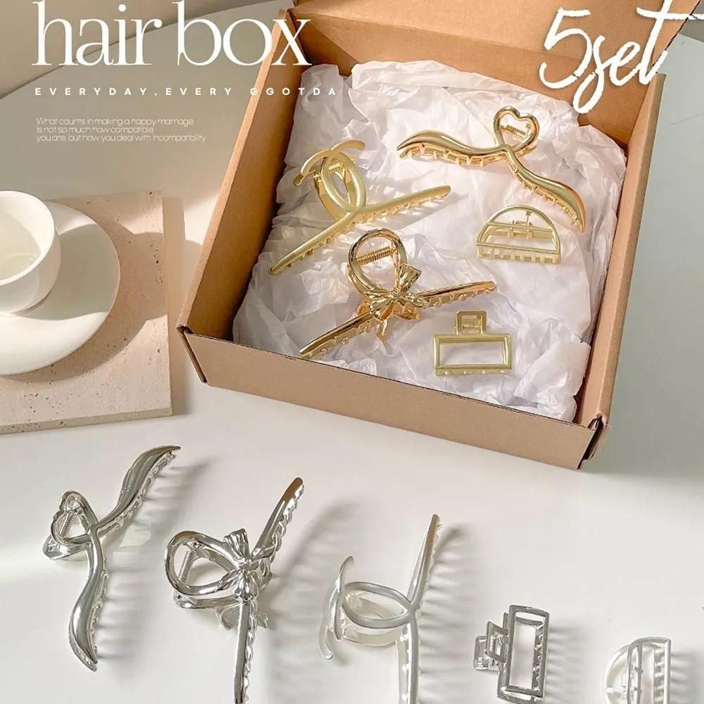 Daily Hair Clip Collection Full Set Beauty Hairpin Assortment 04. Basic Color White Matte 10-Piece Set