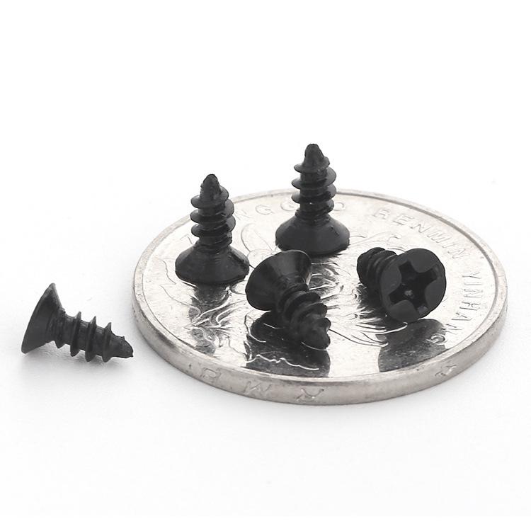 Black Hardened Countersunk Phillips Self-Tapping Flat Head Screws