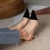High Heels Sommer 2024 Neuankunft Mode Schnalle Spitz zulaufender Absatz Sandalen Damen Komfort Einfachheit Stilettos Sandalias De Mujer