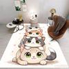 Cute Cartoon Cat Floor Mat Bathroom Mat Kids Room Bedroom Decoration Balcony Anti-Slip Doormat Living Room Decor Creative Rug