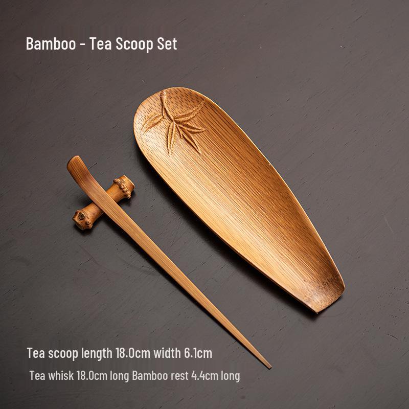 

Bamboo Embossed Tea Ceremony Set: Handmade Gongfu Accessories - Includes Tea Leaf Scoop, Tea Tweezers, and Tea Scoop.