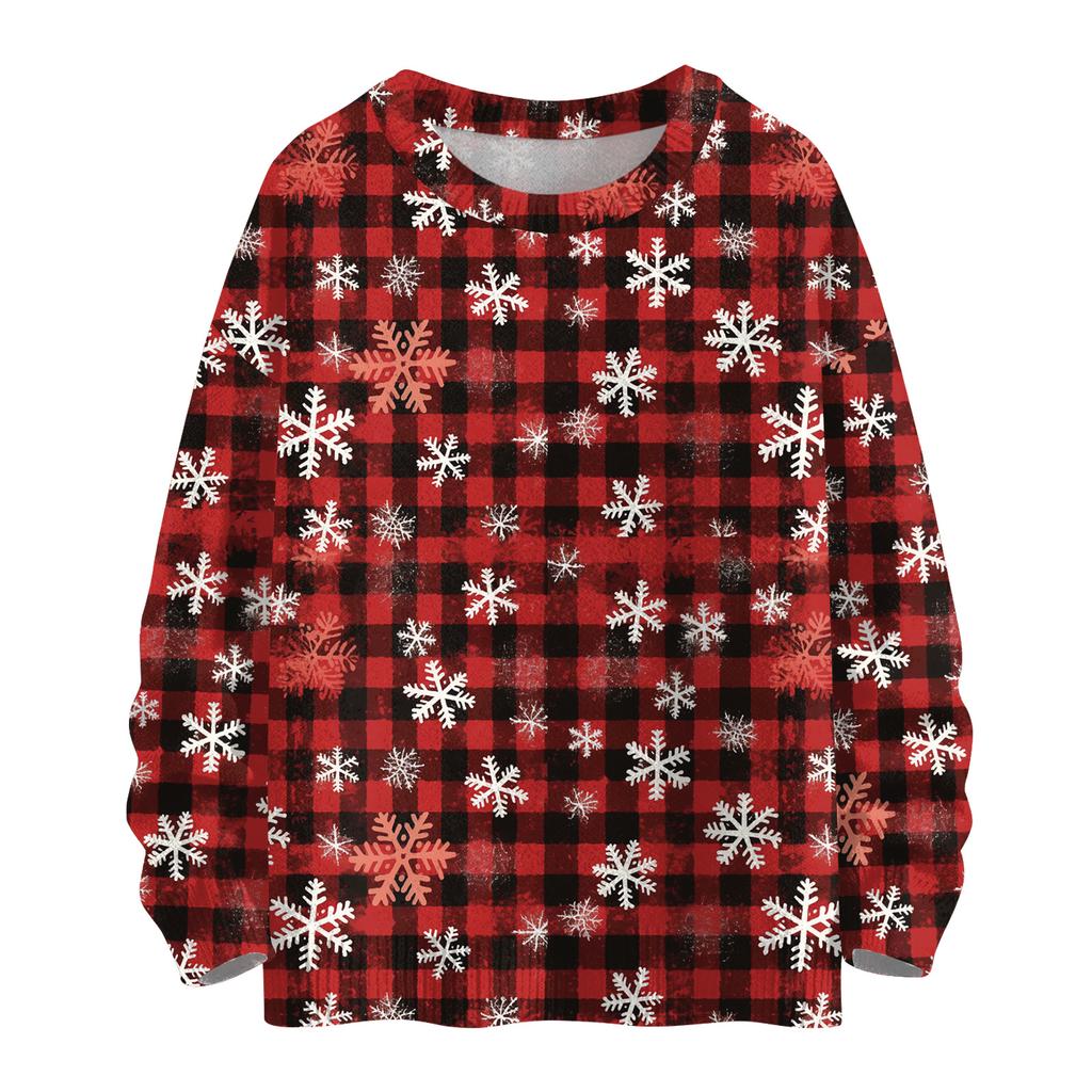 Women's Casual Long Sleeve Woolen Christmas Sweatshirt Fall  Vacation Long Sleeve Pullover