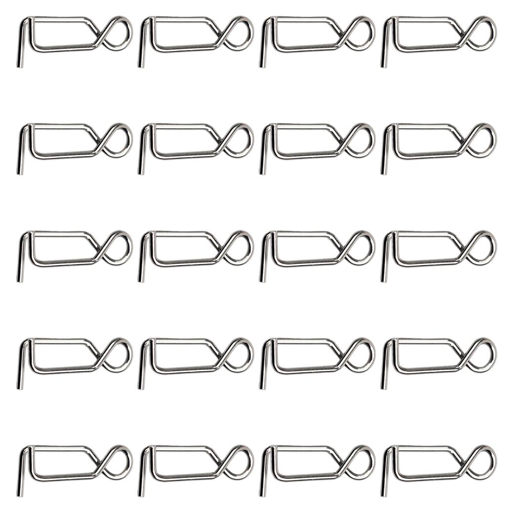 20pcs Quick Change Lure Clips Fishing Snaps for Blowing Tube Squid Jig Stainless Steel Fast Lock Clips Snap Connector