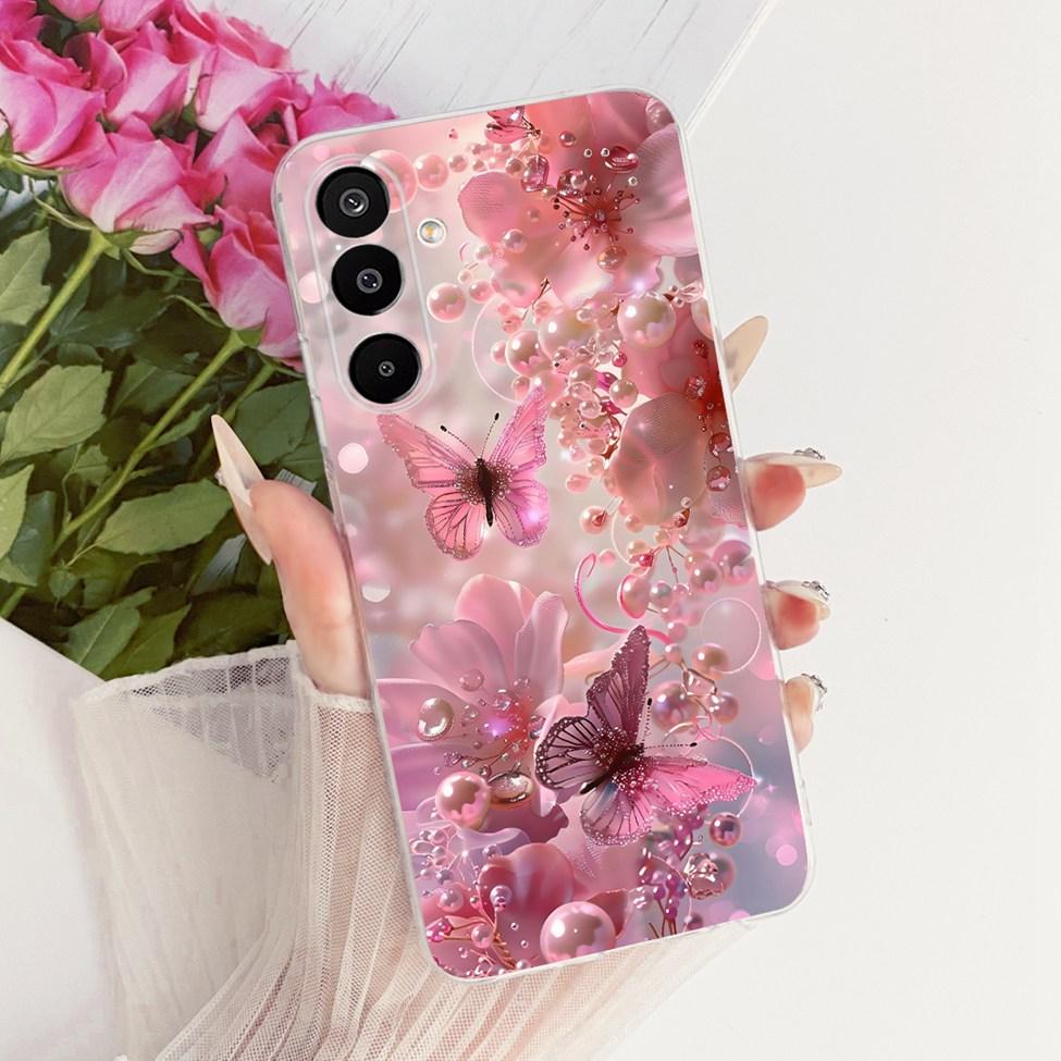 Clear Cover For Samsung F16 5G Case SM-E166P Cute Cat Fashion Butterfly Funny Painted Casing For Samsung Galaxy M16 5G SM-M166P