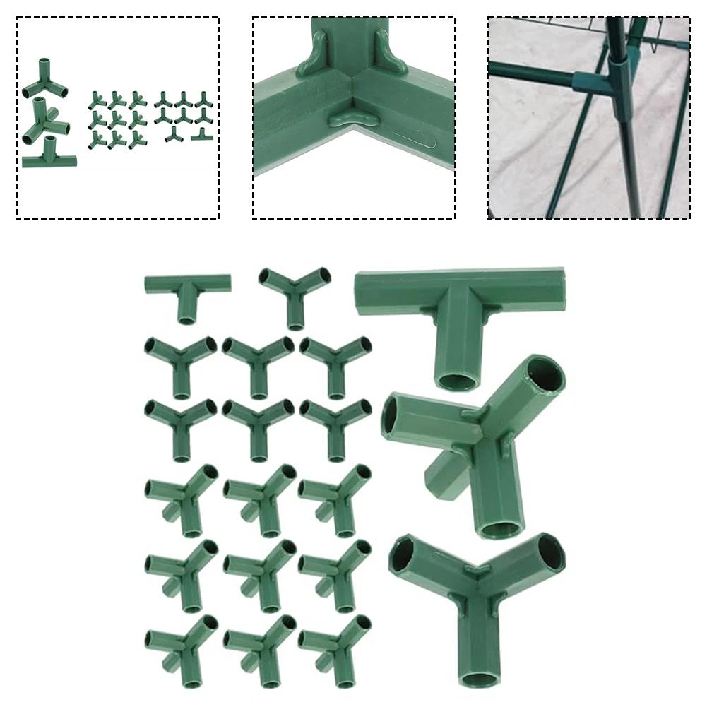 20PCS 16mm Round Pipe Connector Tee Plastic Three-Way Four-Way Five-Way Greenhouse Frame Garden Water Connector