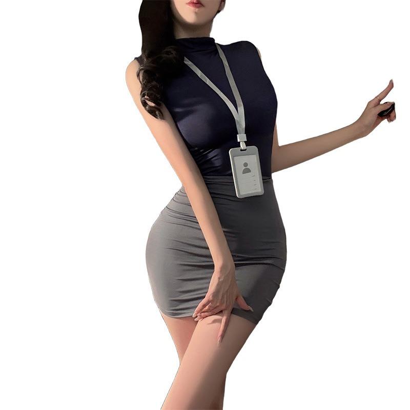 Sexy Lingerie Female Secretary Cosplay Uniform Stewardess Professional Hip Skirt Passion Nightclub Flirting Suit