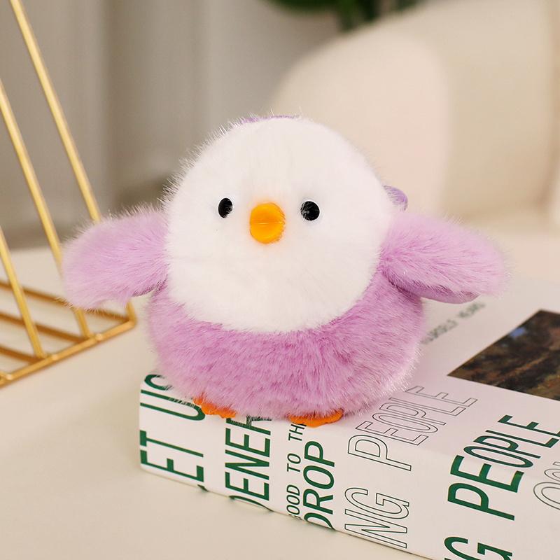 11CM Kawaii Cartoon Simulation Anime Jiujiu Bird Stuffed Animal Plush Toy Children's Sparrow Handmade Doll Festival Gift Pendant