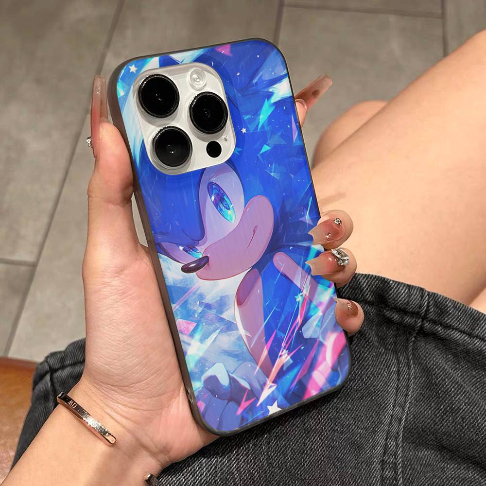 Game S-Sonic Movie Anime For IPhone 15 16 17 14 13 12 11 Pro Max 16E 16 Plus 17 Air Corrugated Shockproof Phone Cover