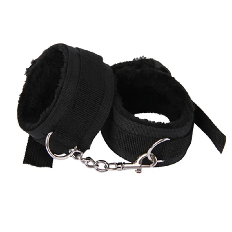 Adjustable Bdsm Sexy Prop Plush Handcuffs Foot Cuffs Bondage Slave Exotic Accessories Sex Toys for Couples Adults Sexy Games
