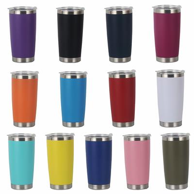 20oz Multi-Color Stainless Steel Car Cup 304 Inner Liner Insulated Tumbler, Portable Leak-Proof Travel Coffee Cup